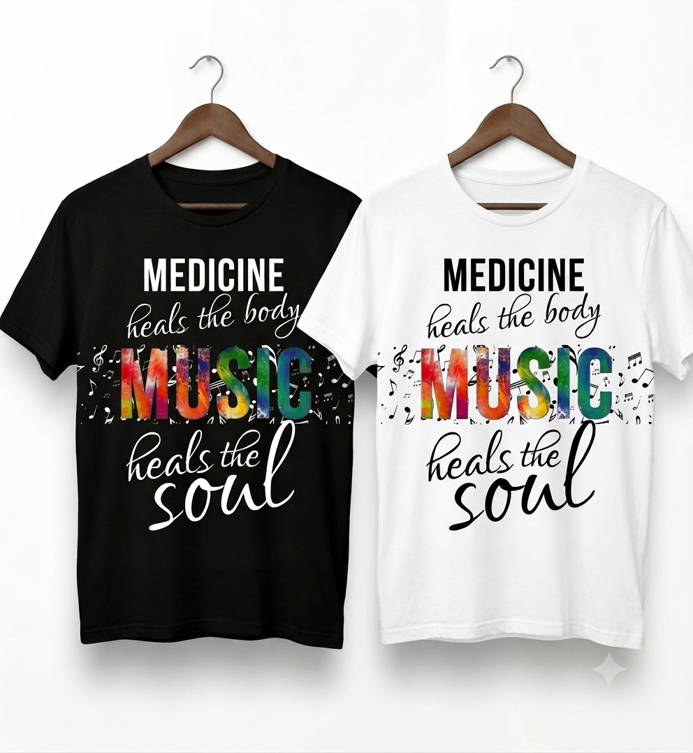 Medicine Heals the Body Music Heals the Soul T-Shirt